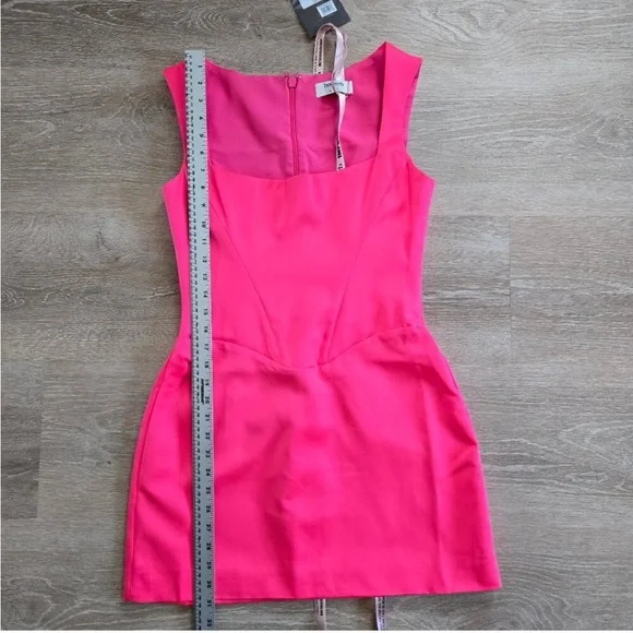 NWT House Of CB Enya Corset Mini Dress Fuschia Hot Pink Satin Corset Medium Neon - Picture 6 of 6